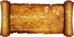 Böcskei Ábel névjegykártya