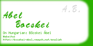 abel bocskei business card